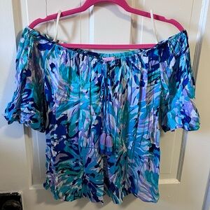 Lilly Pulitzer Off-Shoulder Sain top in Off Tropic size large